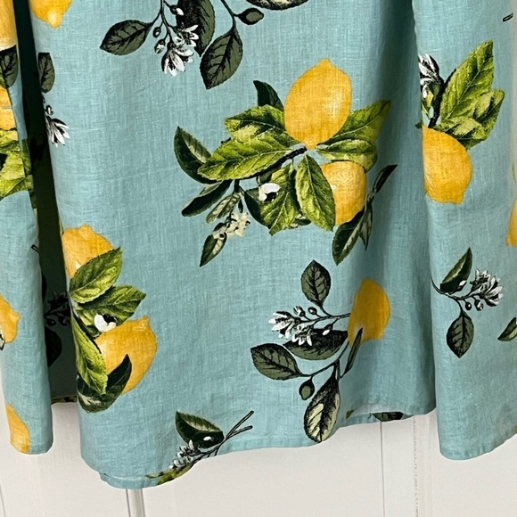 J. Jill Love Linen Lemon Print A Line Shift Dress Cottagecore Beachy Novelty MP - Picture 10 of 16